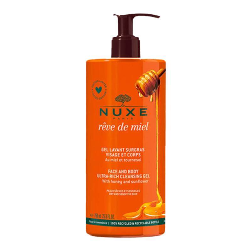 Nuxe欧树蜂蜜凝胶啫喱洁面乳滋润舒缓温和清洁洗面奶400/750ml