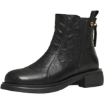 天美意复古厚底加绒切尔西短靴女鞋子瘦瘦靴时装靴皮靴冬季新款