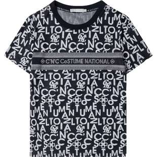 CNC品牌女装夏季新款女士花版T恤轻奢时尚潮流百搭短袖上衣