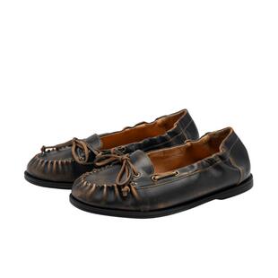 足下工业蝴蝶结乐福鞋 FOOT INDUSTRY 春夏女鞋黑色复古优雅