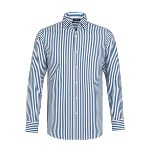 【柔软顺滑】callisto春秋男士亲肤衬衣棉质法式休闲条纹长袖衬衫