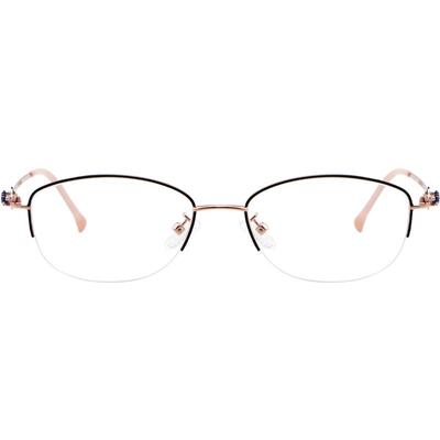 时尚超轻女老花镜半框防蓝光高清