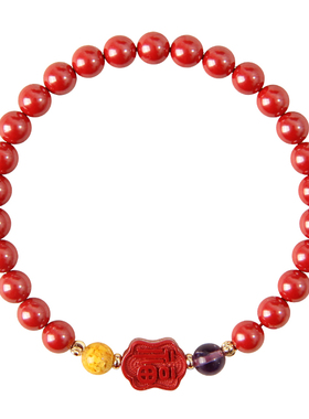天然朱砂手链本命年转运珠纯天然