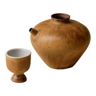 无落 粗陶小酌一人饮白酒酒具套装醒酒器陶瓷窑变酒盅酒壶酒杯