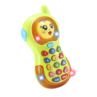 儿童宝宝变脸音乐玩具手机电话婴儿0-3岁非翻盖仿真男女孩可啃咬