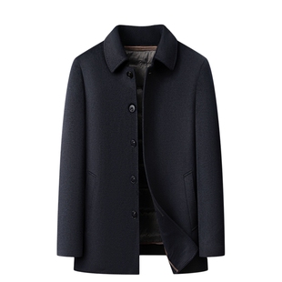 双面呢大衣男士中长款翻领羽绒服内胆加厚保暖冬装新款羊毛呢外套