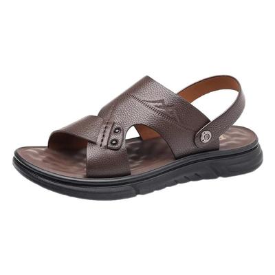 凉鞋男士2025新款夏季休闲真皮男式凉拖头层牛皮沙滩男鞋