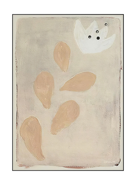 北欧原木风卧室床头装饰画ins小众艺术简约挂画客厅抽象桌面摆画