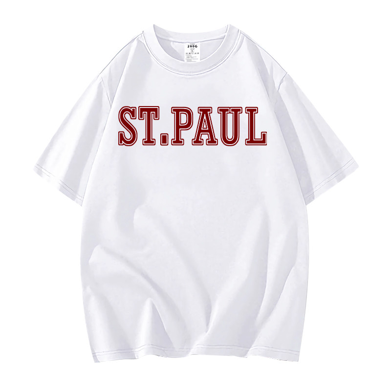 头文字D藤原拓海周杰伦同款ST PAUL印花短袖t恤男女纯棉赛车衣服