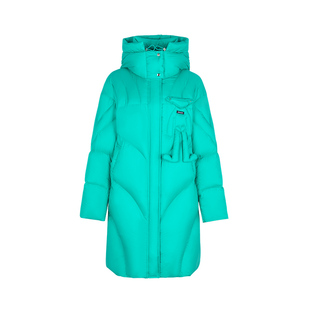 郁香菲连帽羽绒服女中长款冬季简约时尚宽松加厚保暖鸭绒直筒外套