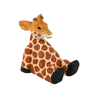 手机支架手工木雕长颈鹿创意可爱卡通办公室桌面实用摆件生日礼物