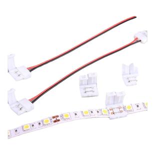 led低压贴片灯带免焊接头卡扣连接线2835/8mm 5050连接器焊线转接