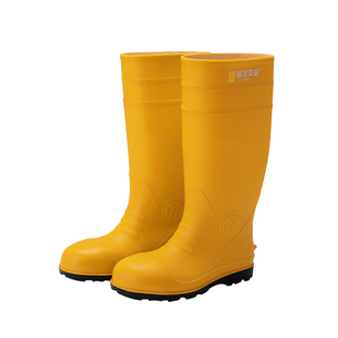 富足平安高筒防砸平底雨鞋畜牧养殖水鞋耐酸耐碱一体胶靴养猪专用