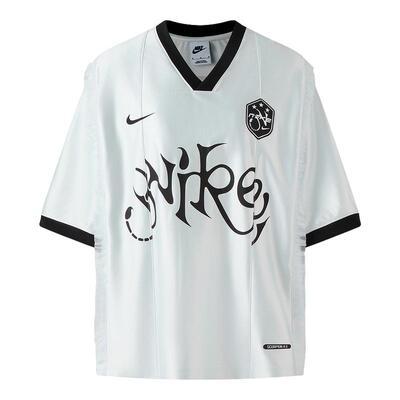 Nike耐克短袖复古球衣风球衣女子蕾丝装饰宽松短袖V领II1939-095