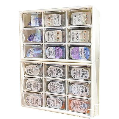 日抛美瞳隐形眼镜收纳盒多格九宫格置物架可爱日系抽屉式透明盒子