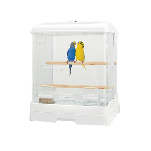 日本丽利宝鸟笼牡丹虎皮玄凤透明观赏防溅中小鹦鹉笼子透明观赏笼