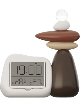 时来运转温湿度时钟摆件