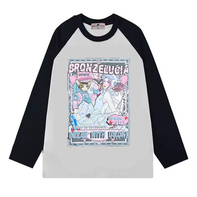 【明星同款】Bronze Lucia 24新款秋冬插肩袖T恤长袖男女同款潮牌