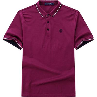 雅戈尔奥莱清仓男装紫红色polo衫