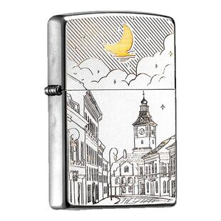 zippo打火机月亮与六便士防风官方正品diy刻字男士生日礼物送男友