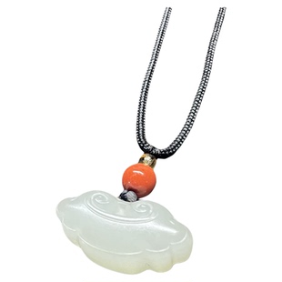 和田玉羊脂白玉如意锁男生女士如意锁挂件吊坠宝宝羊脂白如意锁