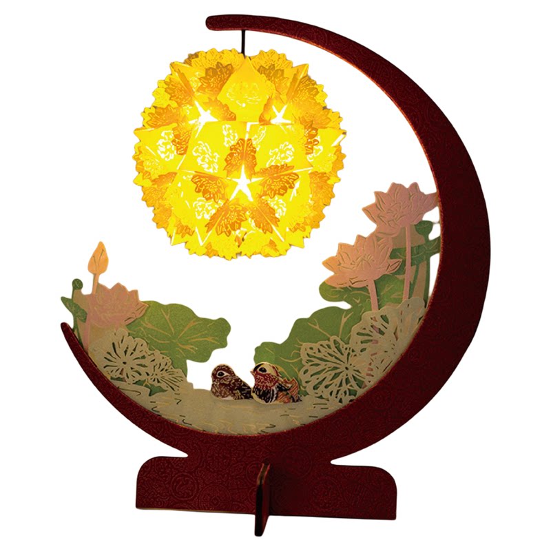 故宫淘宝荷塘月色国潮纸雕小夜灯