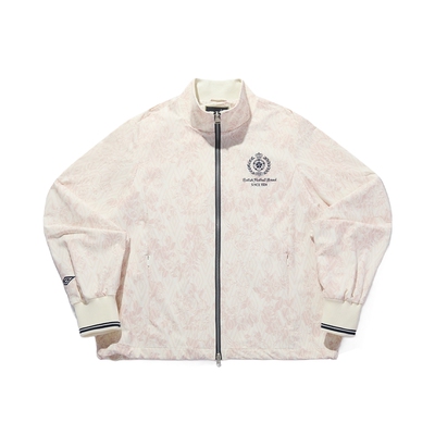 umbro茵宝官方运动梭织外套女款足球风玫瑰满印刺绣LOGO立领夹克