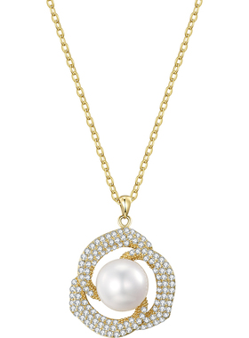 JAY珍珠花朵项链轻奢锁骨链