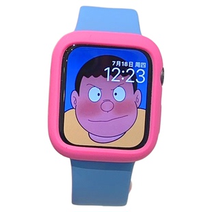 冷色调蓝色拼色保护壳iwatch表带se适用Applewatch苹果手表s9