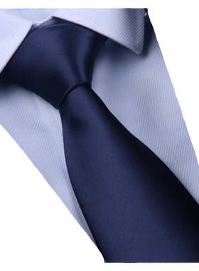 男士黑色领带拉链式免打结休闲西服易拉得领带深蓝色光面领带