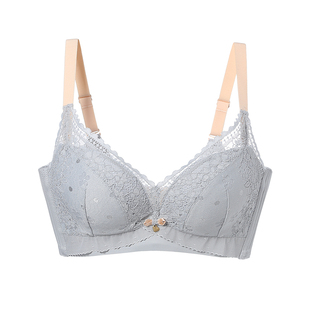安芝娜无钢圈加厚小胸聚拢显大内衣女上托性感蕾丝文胸罩6306