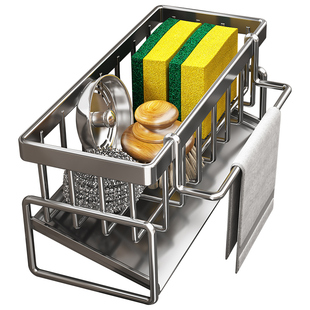 厨房置物架抹布收纳沥水架免打孔家用洗碗布海绵钢丝球水槽收纳架