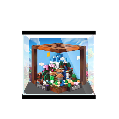 适用乐高21265我的世界创意工作台积木模型亚克力展示透明防尘盒