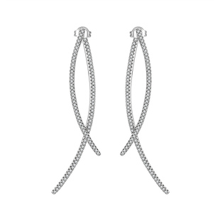 承欢记杨紫麦承欢同款耳环轻奢高级感韩版长款交叉线条耳饰银耳钉