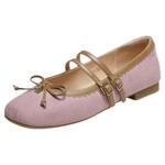 TATA他她女鞋浅口单鞋蝴蝶结玛丽珍平底芭蕾羊皮休闲鞋子YRT03CQ5