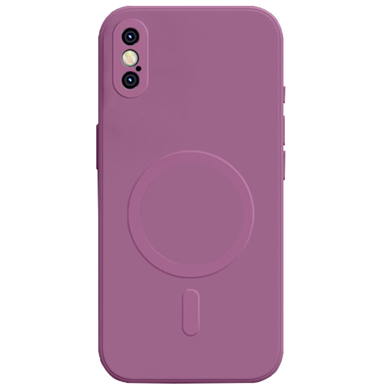 适用于苹果x手机壳iPhonexsmax新款磁吸充电保护套xr液态硅胶外壳iPhonexs樱花紫女款Magsafe无线充防摔软男