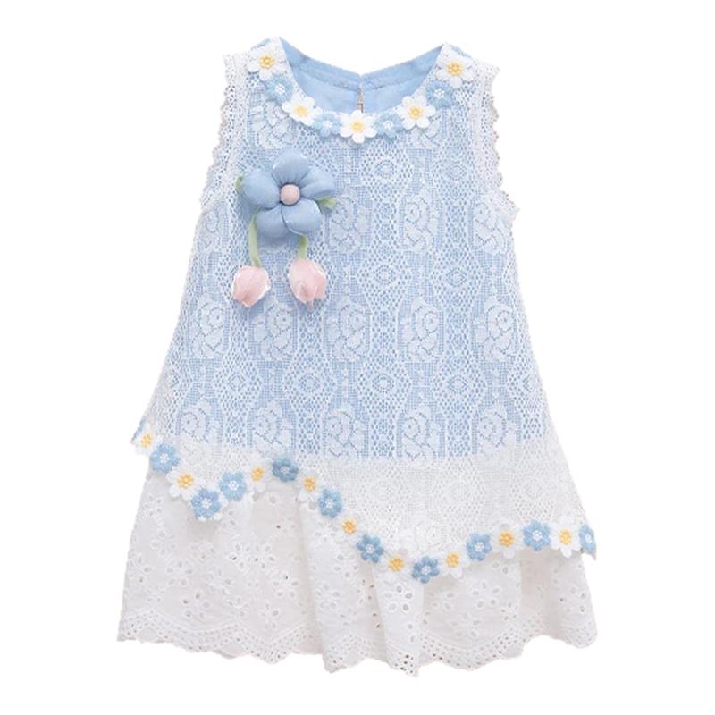 拉夏贝尔女童连衣裙2026夏装新款洋气儿童裙子宝宝花朵甜美公主裙
