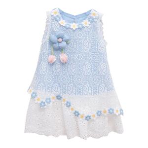 拉夏贝尔女童连衣裙2026夏装新款洋气儿童裙子宝宝花朵甜美公主裙