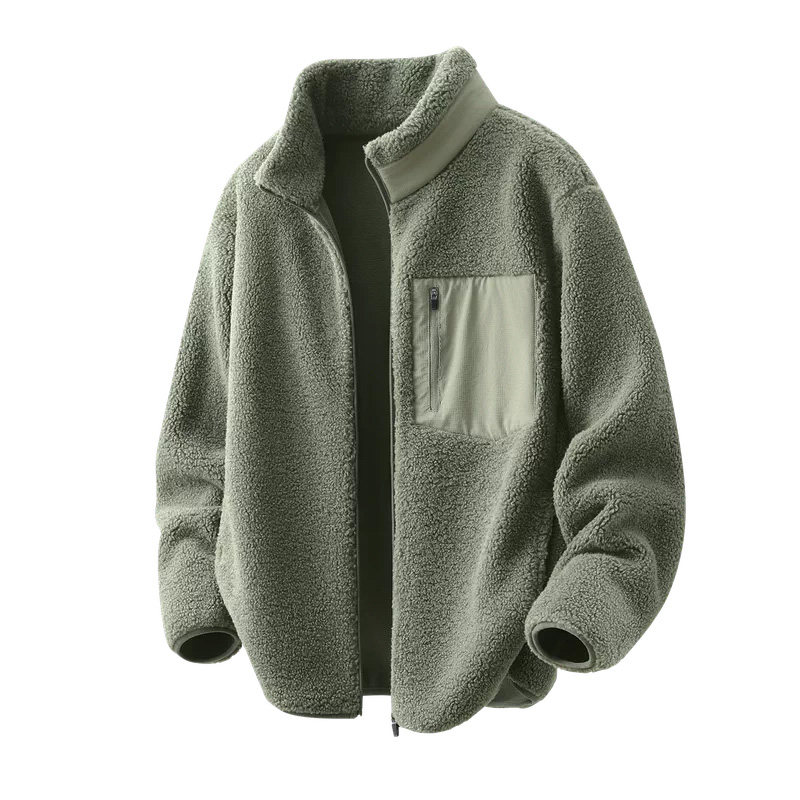Jeep加厚摇粒绒抓绒冲锋衣棉服内胆男款秋冬装大码棉衣夹克外套L