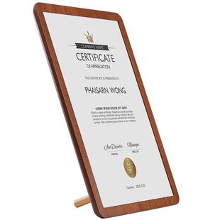 a4实木荣誉专利证书相框奖牌奖状颁奖授权展示框摆台装裱木框画框