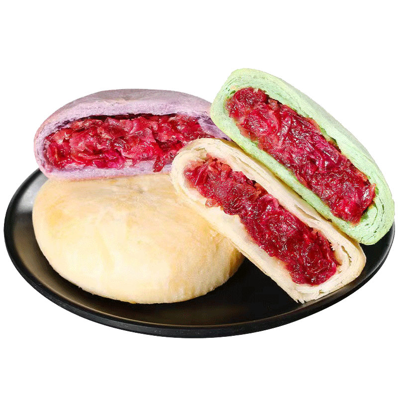 香冠鲜花饼经典玫瑰饼云南特产零食小吃休闲食品传统糕点心办公室