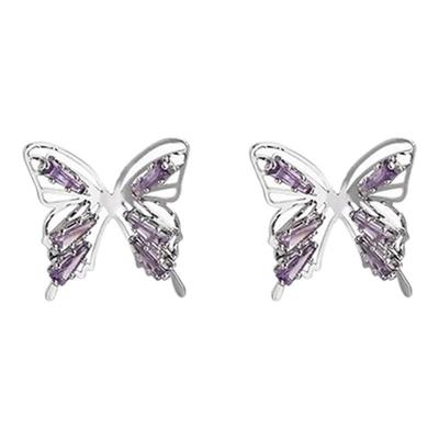 适合方圆脸的蝴蝶耳钉女