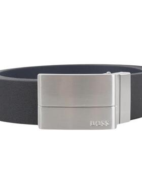 【自营】HUGO BOSS/雨果博斯 男士双扣头板扣/针扣双面可裁剪腰带