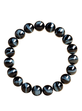 天然蓝虎眼石猫眼闪电纹手链