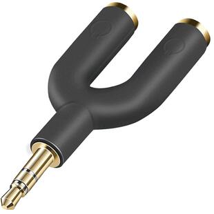 情侣耳机分享器3.5mm音频转接头一分二手机电脑平板aux分线器1拖2