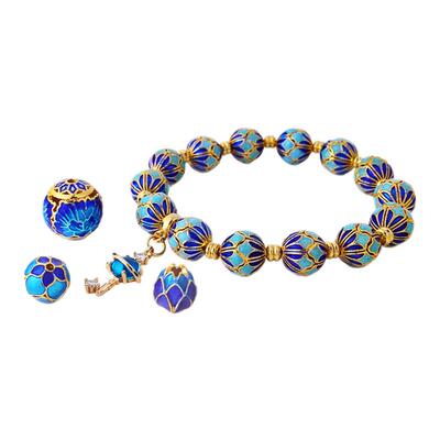 V.Feel景泰蓝烧蓝珐琅彩圆珠隔珠