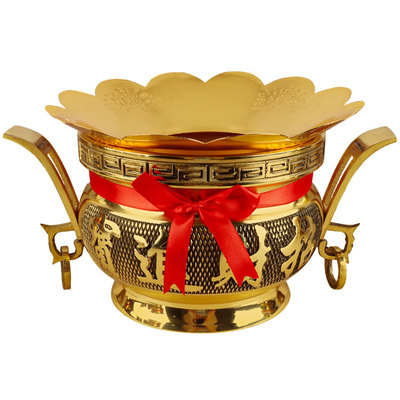 财神爷专用香炉黄铜办公室香炉碗