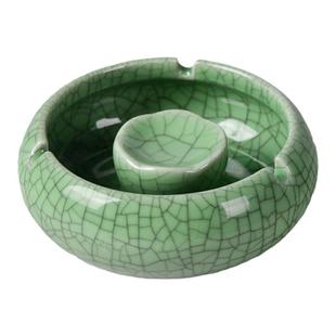 烟灰缸陶瓷烟缸烟盅烟盒家用办公桌面收纳简约创意时尚防飞灰大号