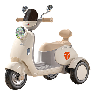 儿童电动摩托车三轮车男女孩宝宝电瓶车小孩可坐人充电遥控玩具车