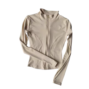 秋冬加绒瑜伽服女立领运动外套修身显瘦跑步瑜伽上衣长袖健身服